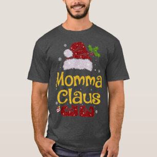Momma Claus Christmas Pajama Family Matching Xmas T-Shirt