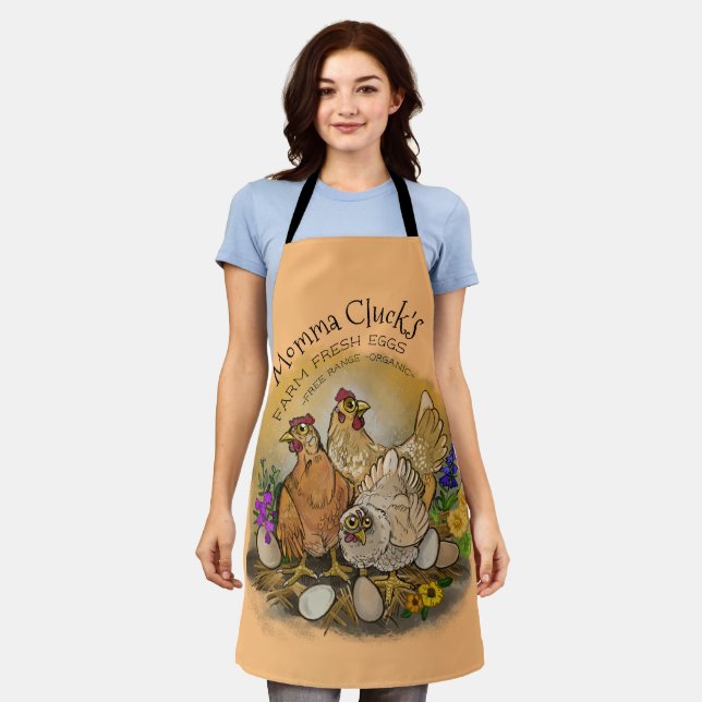 Momma Cluck's Farm Fresh Eggs Apron (Worn)