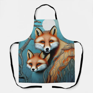Momma fox and her baby apron