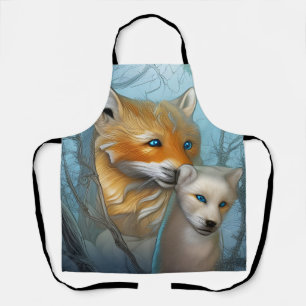 Momma fox and her baby  apron