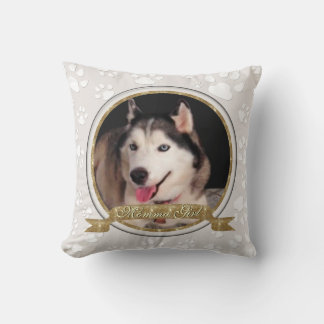 Momma Girl Dog Memorial Paw Prints Cushion