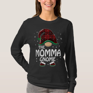 Momma Gnome Buffalo Plaid Matching Family Christma T-Shirt