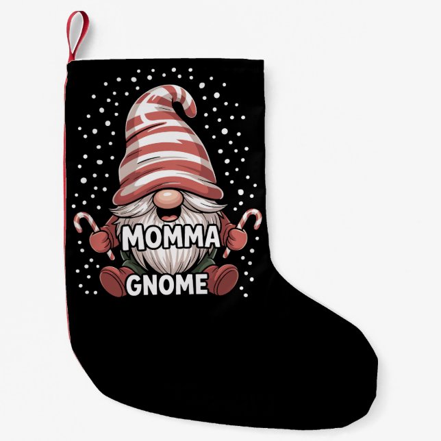 Momma Gnome Christmas Pajama Matching Family Group Small Christmas Stocking (Front)