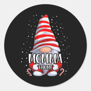 Momma Gnome Christmas Pyjamas Matching Family Grou Classic Round Sticker