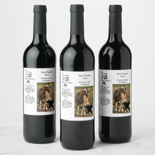 Momma Goat Best Nanna Ever Photo Name Wine Label