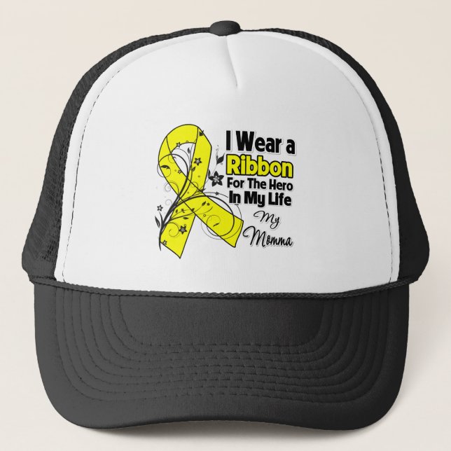 Momma Hero in My Life Sarcoma Awareness Trucker Hat (Front)