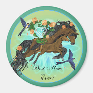 Momma Horse and foal Magnet