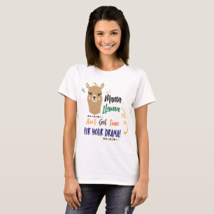 Momma Llama Drama word art womens t-shirt