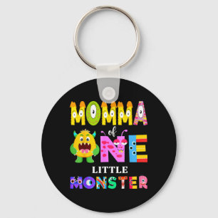 Momma Of One Little Monster 1st Birthday Boy Party Key Ring