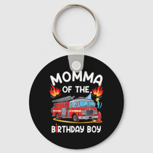 Momma Of The Birthday Boy Fire Truck Firefighter Key Ring