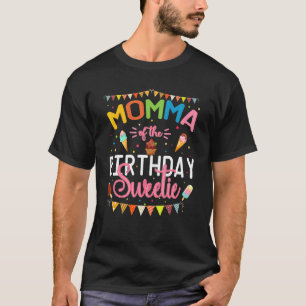 Momma Of The Birthday Sweetie Ice Cream Party Moth T-Shirt