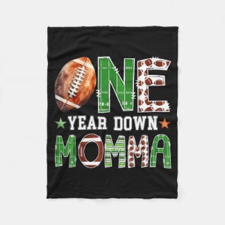 Momma Of The One Year Old 1st Birthday Boy Fleece Blanket