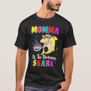 Momma Of The Shark Birthday Family Matching Birthd T-Shirt