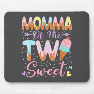 Momma Of The Two Sweet 2nd Birthday Girl Ice Cream Mouse Pad