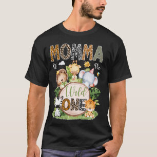Momma Of The Wild One 1St Birthday Kids Safari Jun T-Shirt