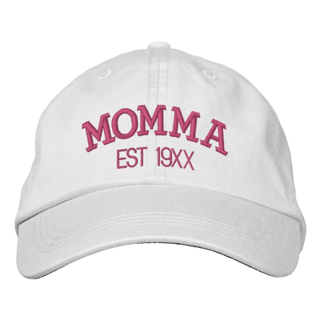 Momma Personalised Mother's Day Gift Custom Text Embroidered Hat (Front)