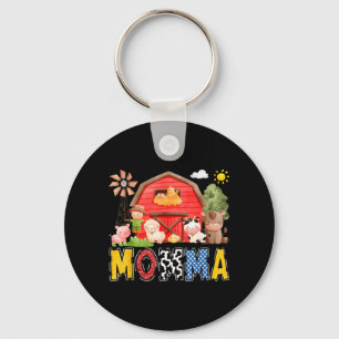 Momma Red Farm Cow Birthday Boy Matching Family Key Ring