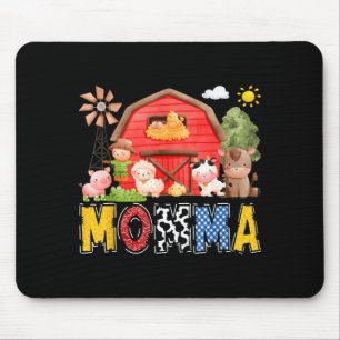 Momma Red Farm Cow Birthday Boy Matching Family Mouse Pad