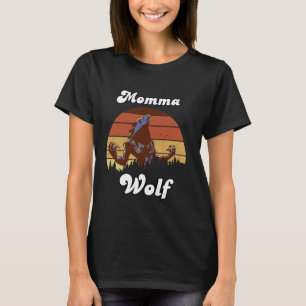 Momma Wolf Matching Family Tribe Wolves Moon Wife T-Shirt