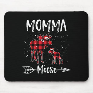 Momma X-mas Moose Santa Family Matching Pyjamas Mouse Pad