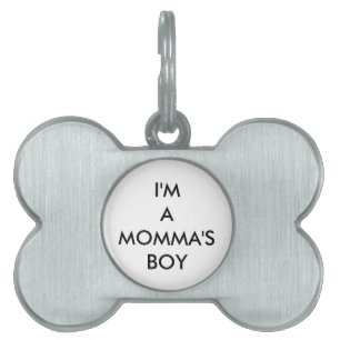 Momma's Boy Pet Name Tag