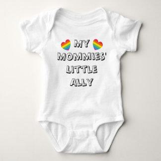 Mommies' Ally Rainbow Hearts Two Moms Cute Pride   Baby Bodysuit