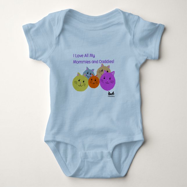 Mommies and Daddies Polyamory Family Products Baby Bodysuit (Front)