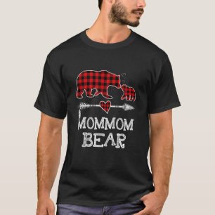 Mommom Bear Christmas Pajama Red Plaid Buffalo Fam T-Shirt