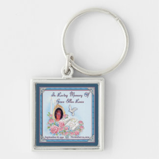MomMom Lease Memorial  Silver Premium Keychain