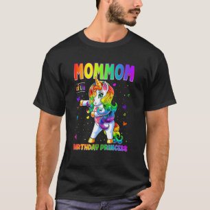 Mommom Of The Birthday Princess Girl Flossing Unic T-Shirt