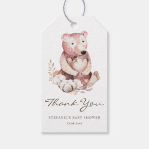 Mommy and Baby Bear Woodland Baby Shower Thank You Gift Tags