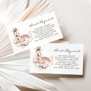 Mommy and Baby Deer Woodland Book Request Card
