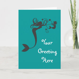 Mommy and baby Mermaids Card