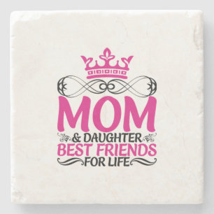 Mommy Art Mom And Daughter Best Friends Stone Coaster