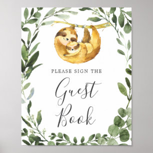 Mommy Baby Sloth Baby Shower Guestbook Sign