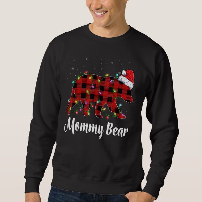 Mommy Bear Buffalo Red Plaid Matching Family Chris Sweatshirt (Front)