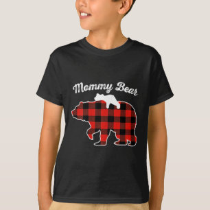 Mommy Bear Flannel Red Plaid Pajama Family Matchin T-Shirt