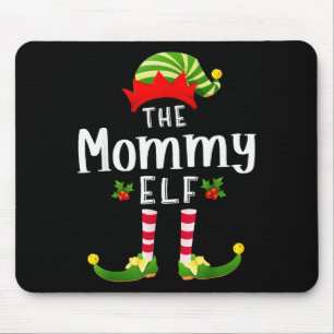 Mommy Christmas Elf Matching Pajama X-mas Party Mouse Pad