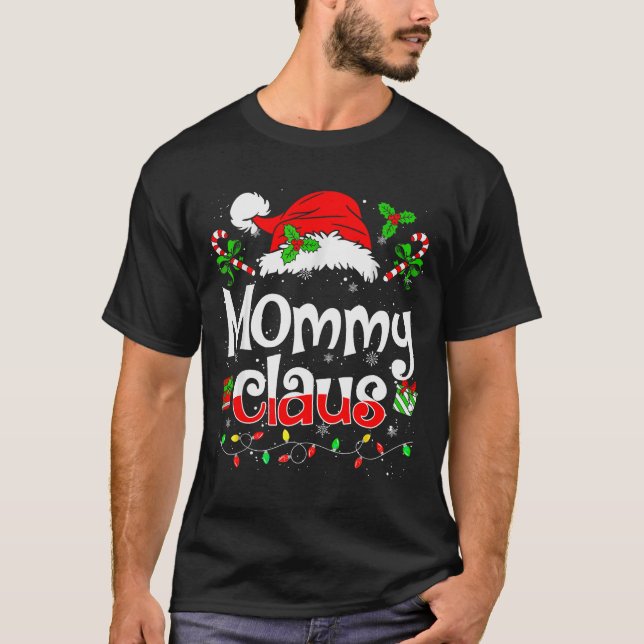 Mommy Claus Shirt Christmas Lights Pajama Family M (Front)