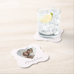 Mommy Custom Name & Photo   Paper Coaster