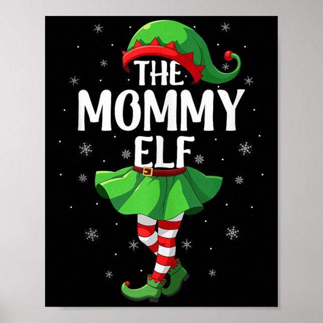 Mommy Elf Christmas Girls Women Elf Squad Xmas Fam Poster (Front)