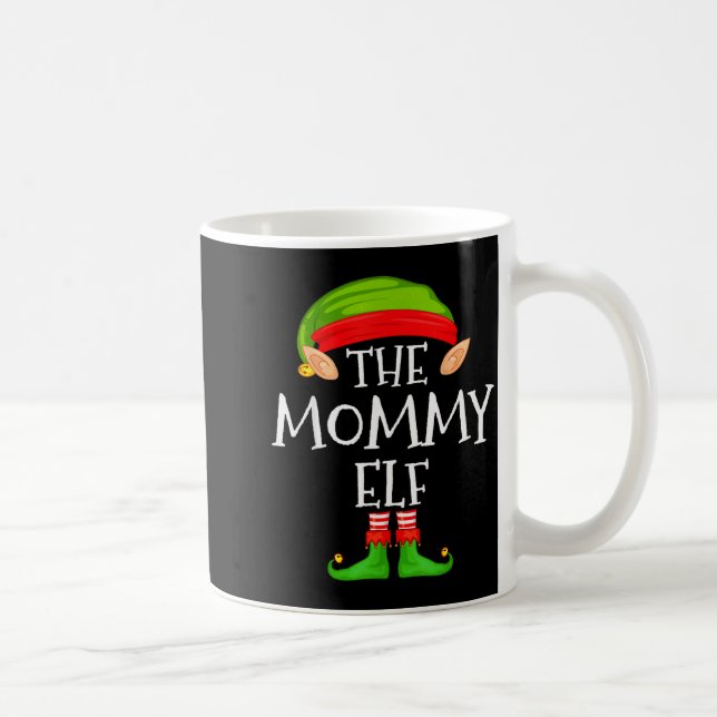 Mommy Elf Family Christmas Mommy Elf Sweater Match Coffee Mug (Right)