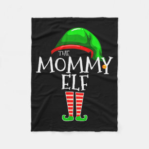 Mommy Elf Family Matching Group Christmas Mom Fleece Blanket