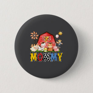 Mommy Farm Cow Birthday Boy Matching Family Party 6 Cm Round Badge