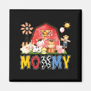 Mommy Farm Cow Birthday Boy Matching Family Party Magnet