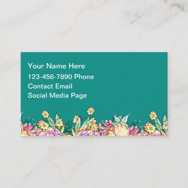 Mommy Floral Cute Contact Cards (Front)