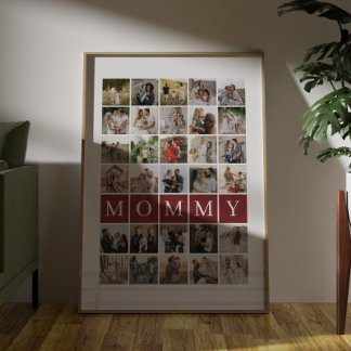 Mommy Grid 30 Photo Collage Family Keepsake Poster