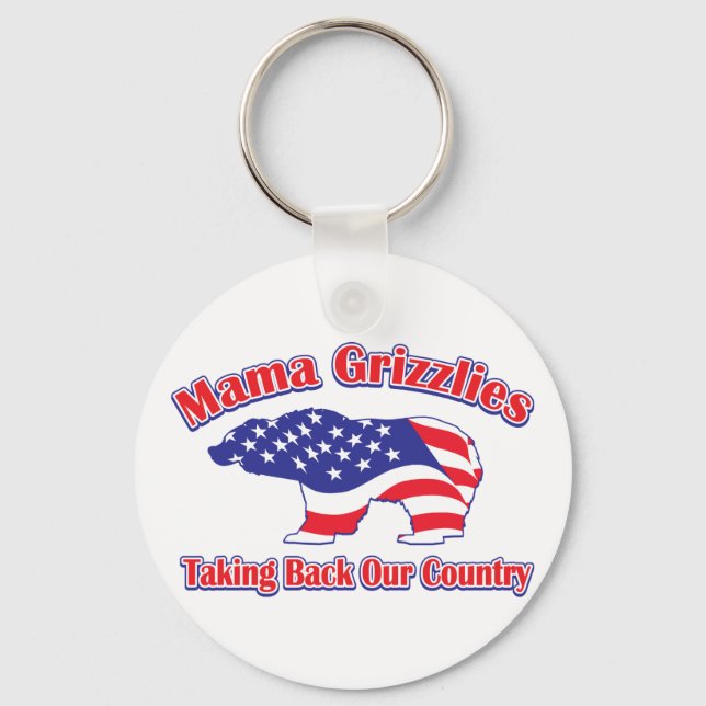 Mommy Grizzly Key Ring (Front)