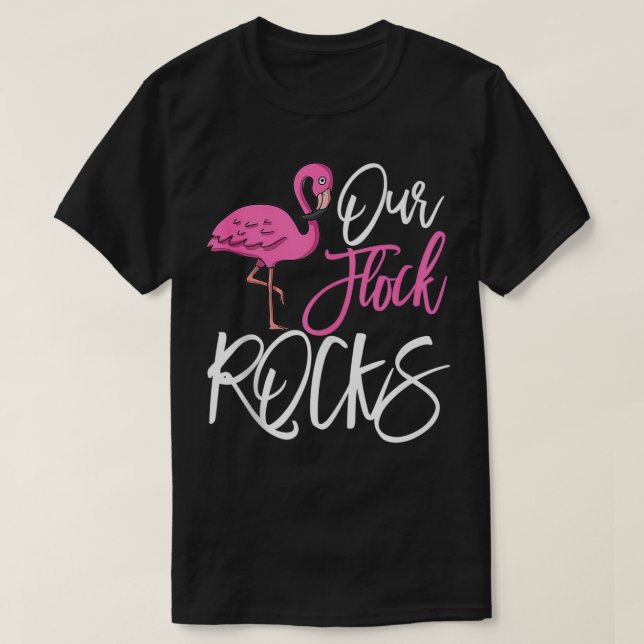 Mommy Mama Mother's Day Pink Flamingo Our Flock Ro T-Shirt (Design Front)