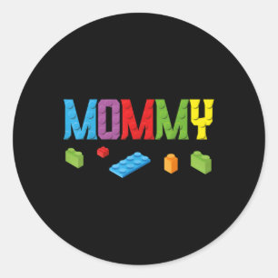 Mommy Master Builder Building Bricks Blocks Family Classic Round Sticker
